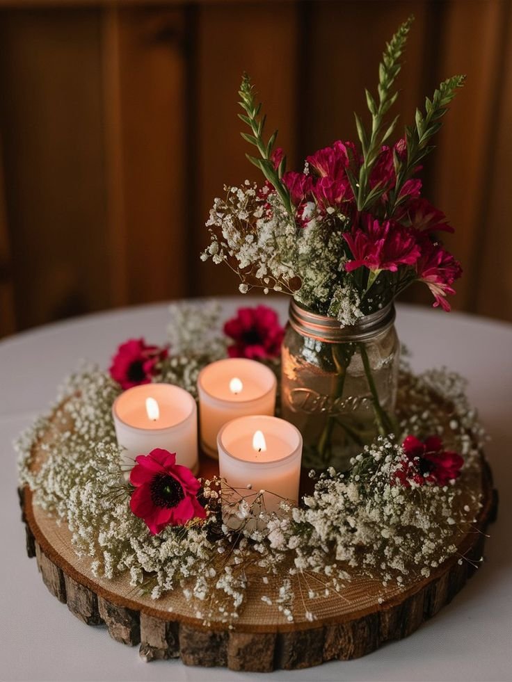 Centro de mesa romántico